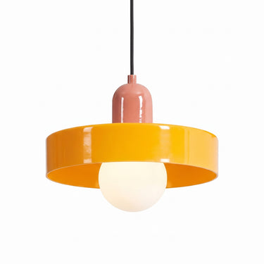 Frosted Orb Disc Pendant Light | Colorful Compact Glass Hanging Lamp – on a clean white background