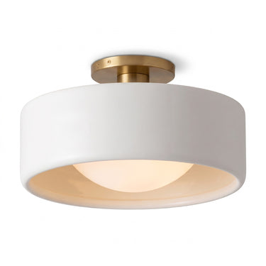 Glazed Porcelain Semi-Flush Ceiling Light | Modern Colored Dome Fixture – on a clean white background