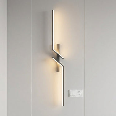 Offset Double Bar Wall Light | Dimmable LED with Remote – on a clean white background