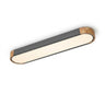 Oval Wood Flush Mount Ceiling Light | Dimmable Slim LED Fixture – on a clean white background