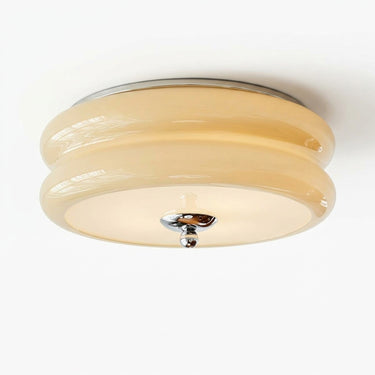 Ribbed Glass Art Deco Ceiling Light | Dimmable Vintage Flush Mount – on a clean white background