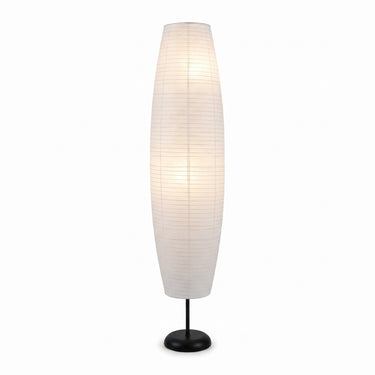 Rice Paper Column Floor Lamp | Soft Two-Light Lantern Glow – on a clean white background