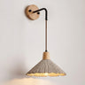 Textured Wood Wall Sconce | Natural Mid-Century Wall Light – on a clean white background