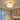 Pleated Brass Semi-Flush Ceiling Light | Dimmable Mid-Century Fixture – detail view