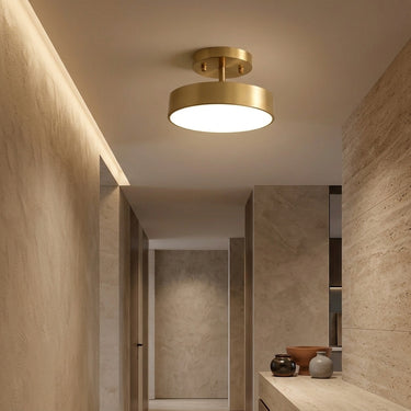 Adjustable Copper Flush Mount Light | Small Gold LED Ceiling Spot – detail view