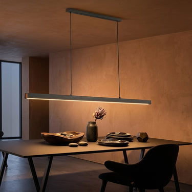 Aluminum Linear LED Pendant Light | Dimmable Bar with Remote – detail view