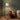 Arched Fabric Drum Floor Lamp | Adjustable Height Reading Light – switched on in a room