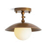 Brass Dome Semi-Flush Ceiling Light | Opal Glass or Alabaster Shade – on a clean white background