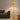 Caramel Acrylic Mushroom Floor Lamp | Mid-Century Dome Light – switched on in a room