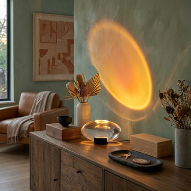 Crystal Glass Pebble Table Lamp | Plug-In Colored Glow Accent Lamp – detail view
