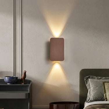 Flat Rectangular Aluminum Wall Sconce | Two-Light LED Wall Lamp – detail view