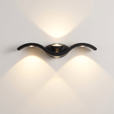 Gull Wing Outdoor Wall Light | Three-Head Up and Down LED Sconce – on a clean white background