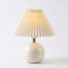 Pleated Paper Ceramic Table Lamp | Japanese-Style Bedside Light – on a clean white background