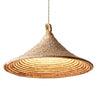 Spiral Rattan Cone Pendant Light | Handwoven Bamboo Hanging Lamp – on a clean white background