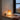 Square Pine Wood Cordless Lamp | Rechargeable Touch Accent Light – switched on in a room