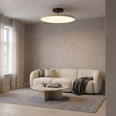 Swivel Arm Acrylic Ceiling Light | Dimmable Sloped-Ceiling LED – switched on in a room