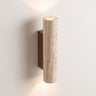 Travertine Cylinder Wall Light | Natural Stone Up-Down Sconce – on a clean white background