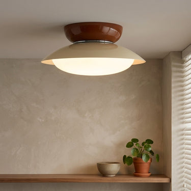Two-Tone Dome Flush Mount Light | Warm LED for Ceiling or Wall – detail view