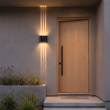 Wave Outdoor Wall Light | Up and Down LED Wall Washer – switched on in a room