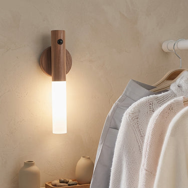 Wood Motion Sensor Wall Light | Rechargeable Stick-On Night Light – detail view